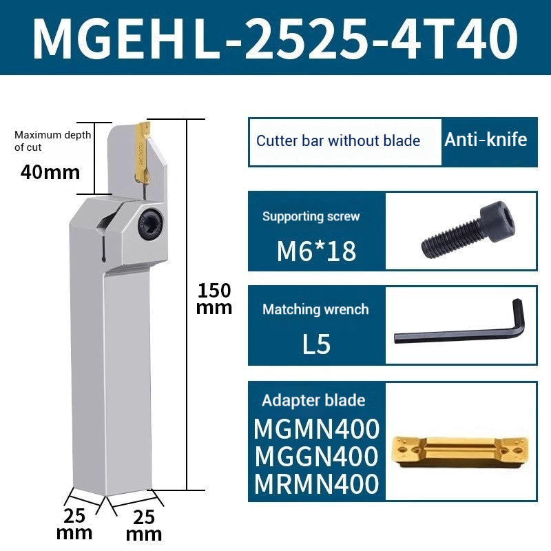 1021-CNC grooving toolholder spring steel toolholder vibration resistant and hardened MGEHR/L series lathe machine clamped grooving toolholder Shandong Denso Pricision Tools Co.,Ltd.